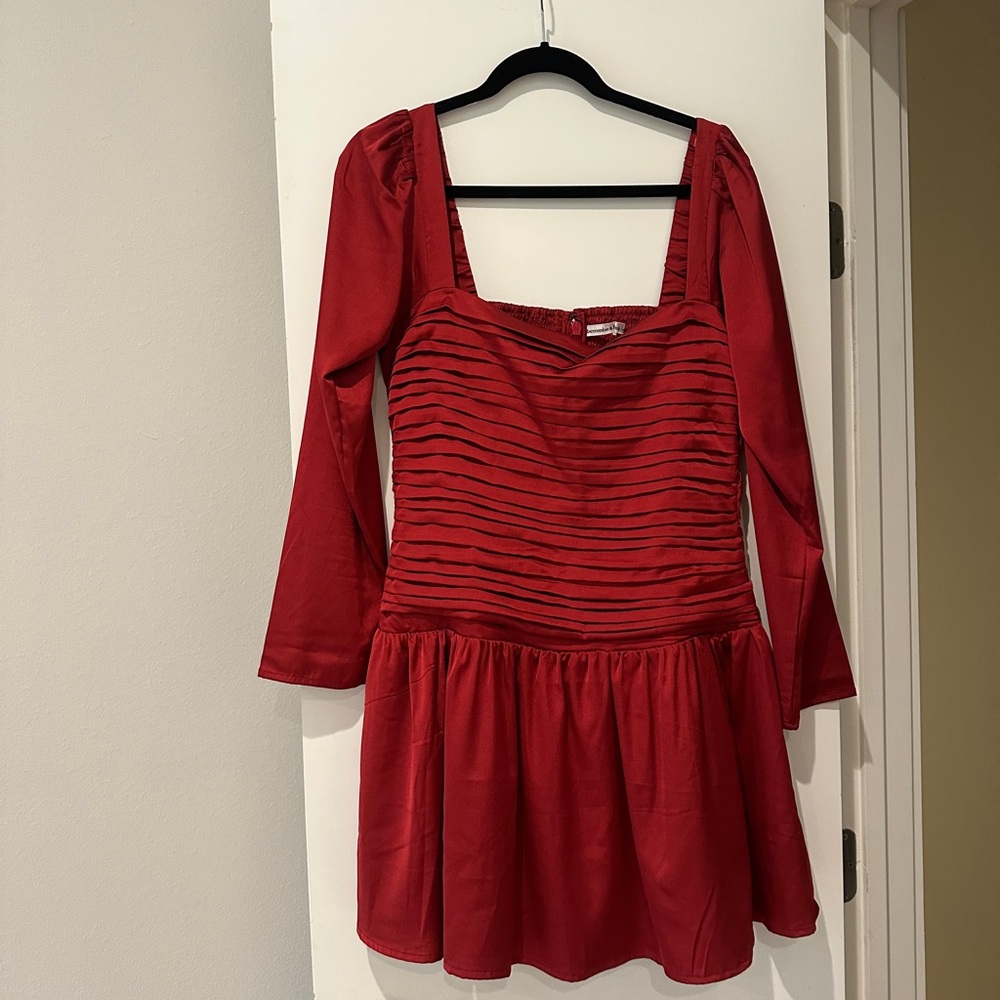 The A&F Emerson Drop-Waist Satin Mini Dress
